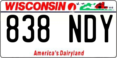 WI license plate 838NDY