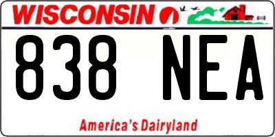WI license plate 838NEA