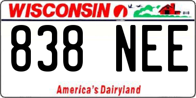 WI license plate 838NEE