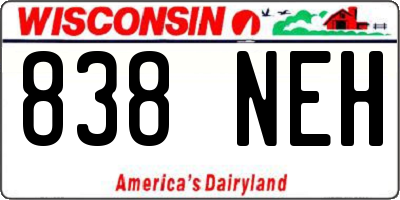 WI license plate 838NEH