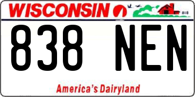 WI license plate 838NEN