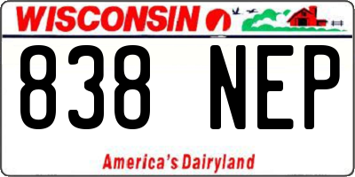 WI license plate 838NEP