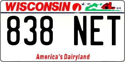 WI license plate 838NET