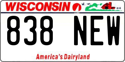 WI license plate 838NEW
