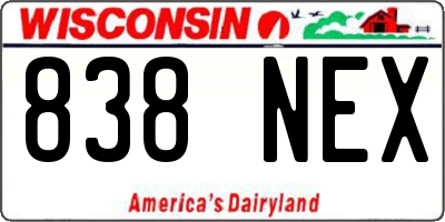 WI license plate 838NEX