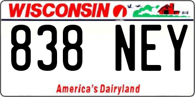 WI license plate 838NEY