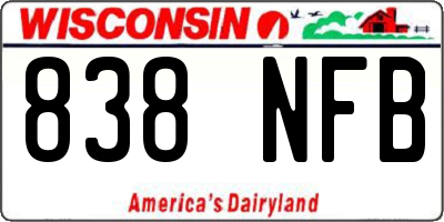 WI license plate 838NFB