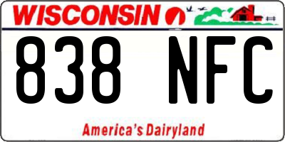 WI license plate 838NFC