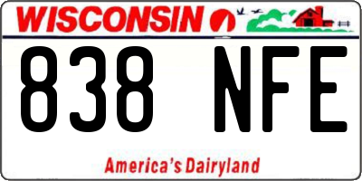 WI license plate 838NFE