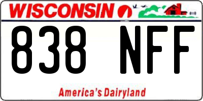 WI license plate 838NFF