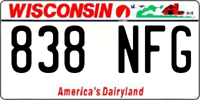 WI license plate 838NFG