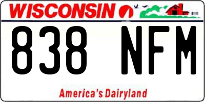 WI license plate 838NFM