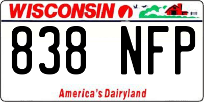 WI license plate 838NFP