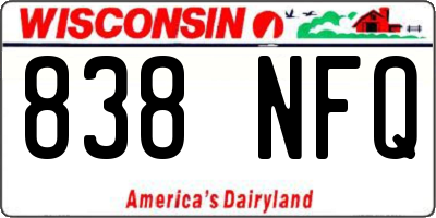 WI license plate 838NFQ
