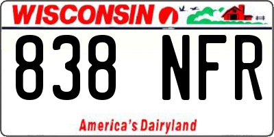 WI license plate 838NFR