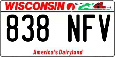 WI license plate 838NFV