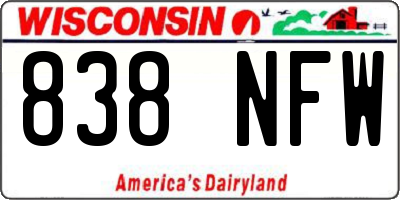 WI license plate 838NFW