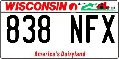 WI license plate 838NFX
