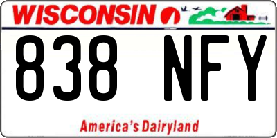 WI license plate 838NFY