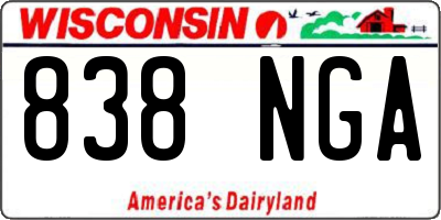 WI license plate 838NGA