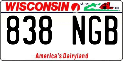WI license plate 838NGB