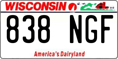 WI license plate 838NGF
