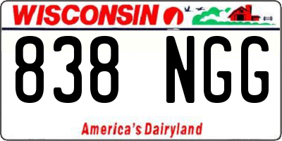 WI license plate 838NGG