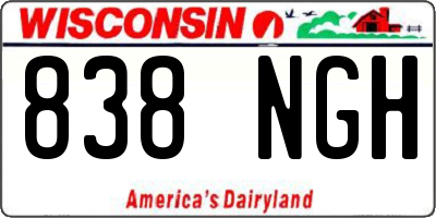 WI license plate 838NGH