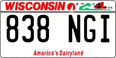 WI license plate 838NGI