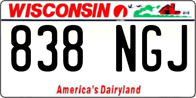 WI license plate 838NGJ