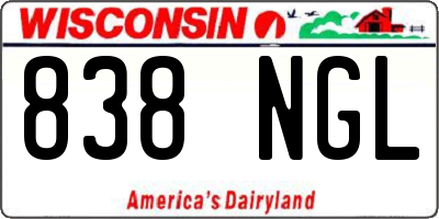 WI license plate 838NGL