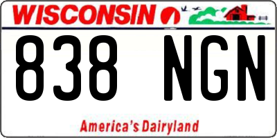 WI license plate 838NGN