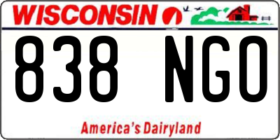WI license plate 838NGO