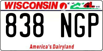 WI license plate 838NGP
