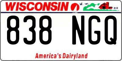 WI license plate 838NGQ