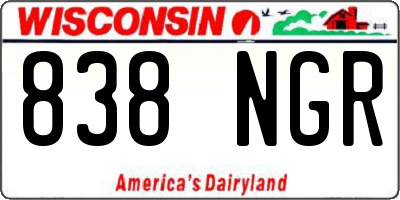 WI license plate 838NGR