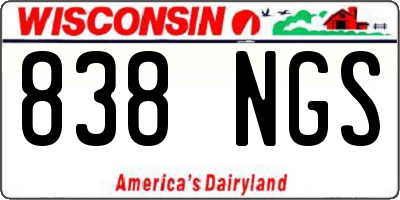 WI license plate 838NGS