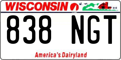 WI license plate 838NGT