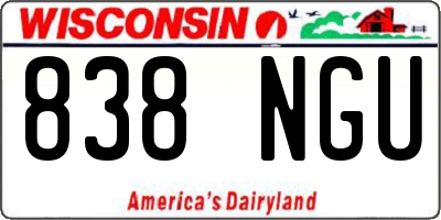 WI license plate 838NGU