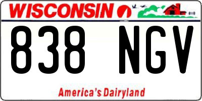 WI license plate 838NGV
