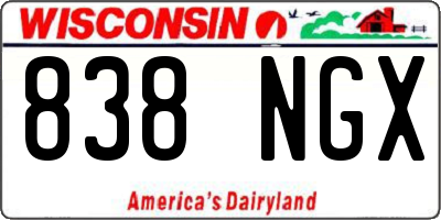 WI license plate 838NGX