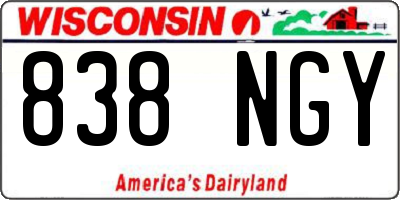 WI license plate 838NGY