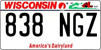 WI license plate 838NGZ