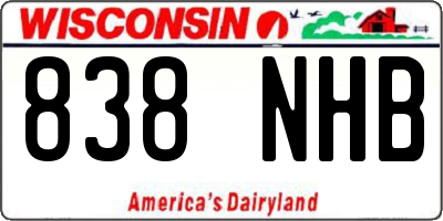 WI license plate 838NHB