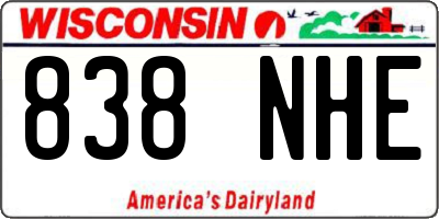 WI license plate 838NHE