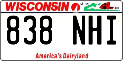 WI license plate 838NHI