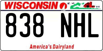 WI license plate 838NHL