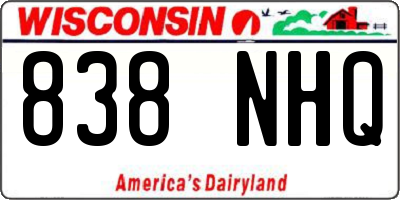 WI license plate 838NHQ