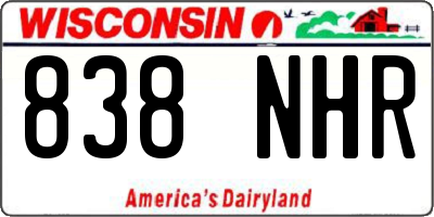 WI license plate 838NHR