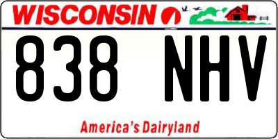 WI license plate 838NHV